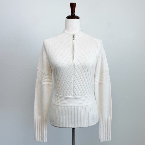 Vintage Metropolis Wool Blend Quarter-Zip Pullover Sweater - Picture 2 of 10
